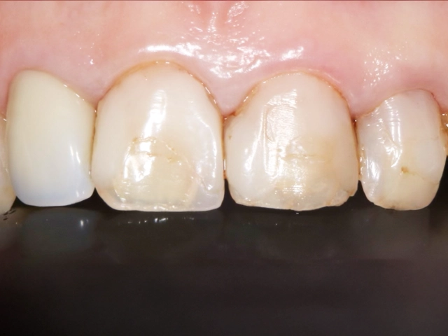 汚れが目立つ前歯